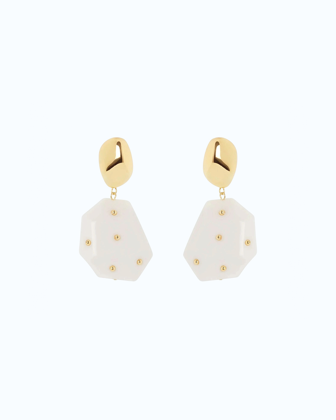 СЕРЬГИ «FILICUDI» С КАМЕШКОМ И ПОЛИЭДРИЧЕСКИМ ЭЛЕМЕНТОМ