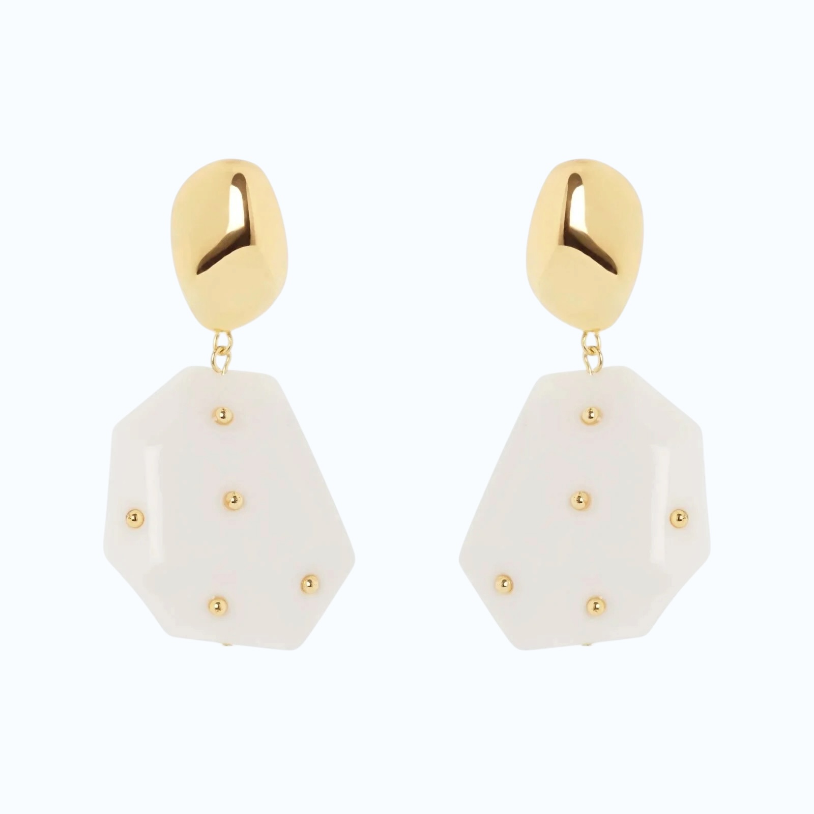 СЕРЬГИ «FILICUDI» С КАМЕШКОМ И ПОЛИЭДРИЧЕСКИМ ЭЛЕМЕНТОМ