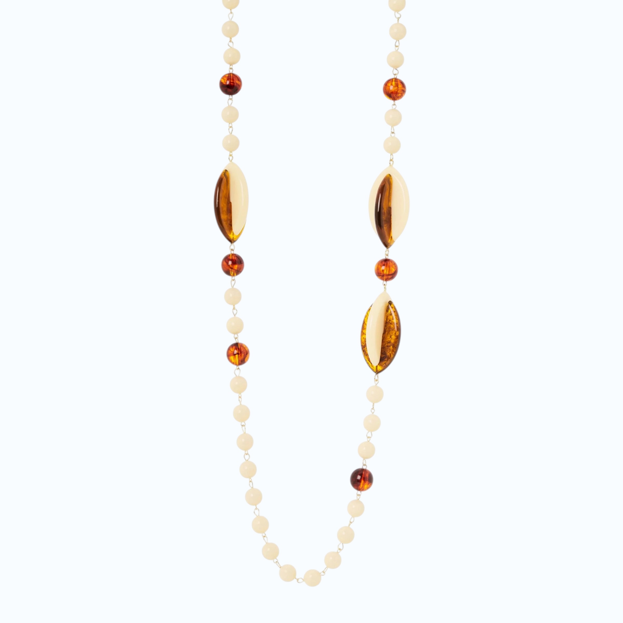 ДЛИННОЕ КОЛЬЕ «VIESTE» С БУСИНАМИ И ЛИСТЬЯМИ